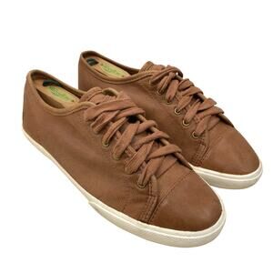 Frye Shoes Womens 7M Leather Low Top Sneakers Cognac Casual Lace Up Classic